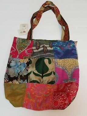 Boho Patchwork Tote Bag in Multicolor - Stylish Everyday Carry